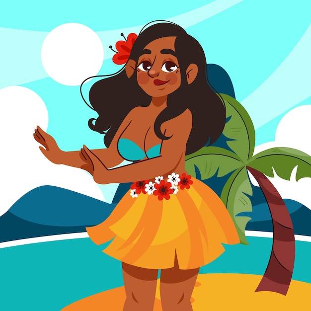 Hawaii illustration in flat design
