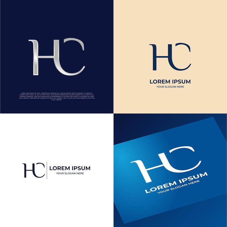 Vektör hc initial lettering modern luxury logo template for business