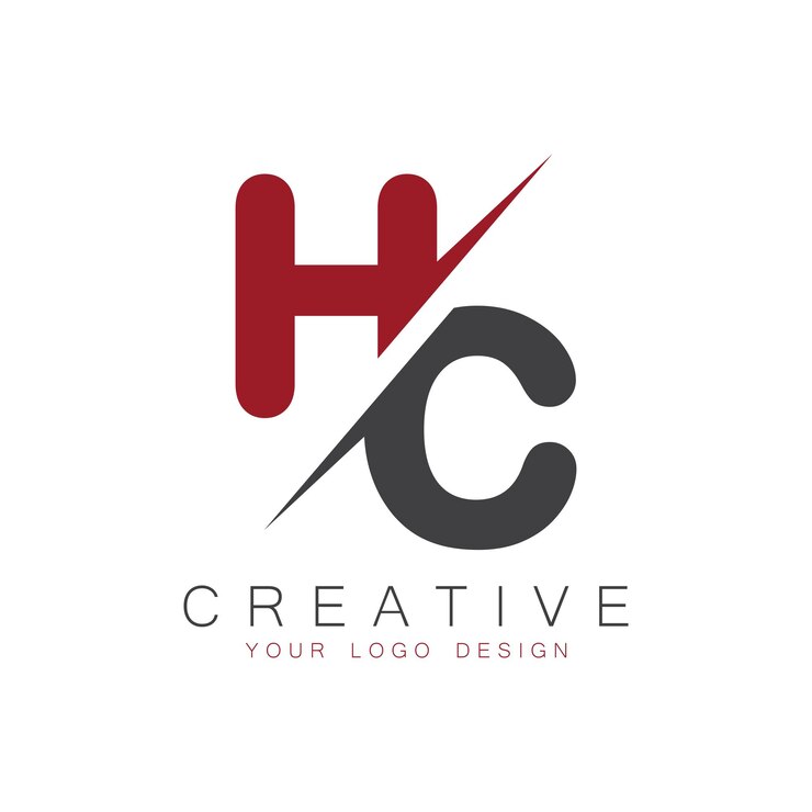 Vektör hc initial monogram with letter creative logo