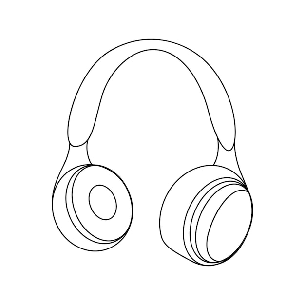 headphones continuous line art drawing headphone one line art minimalist style