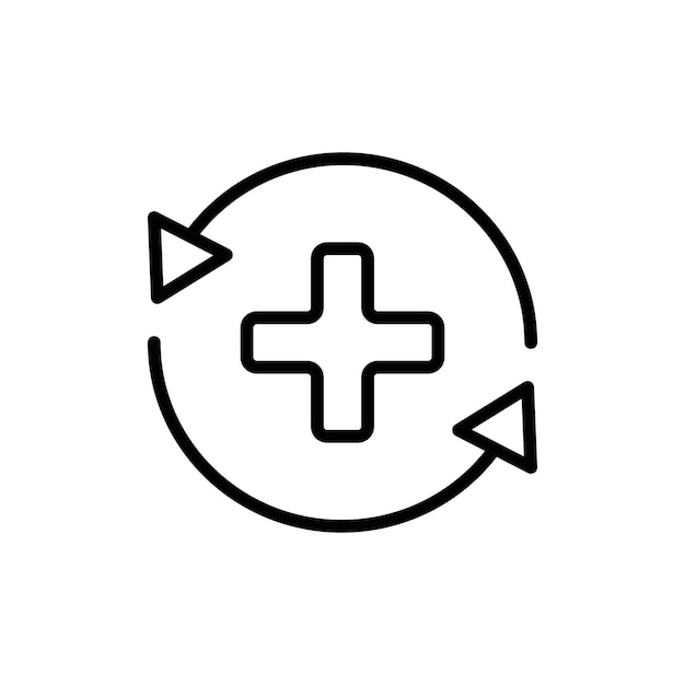 Health recovery icon logo sign set vector outline