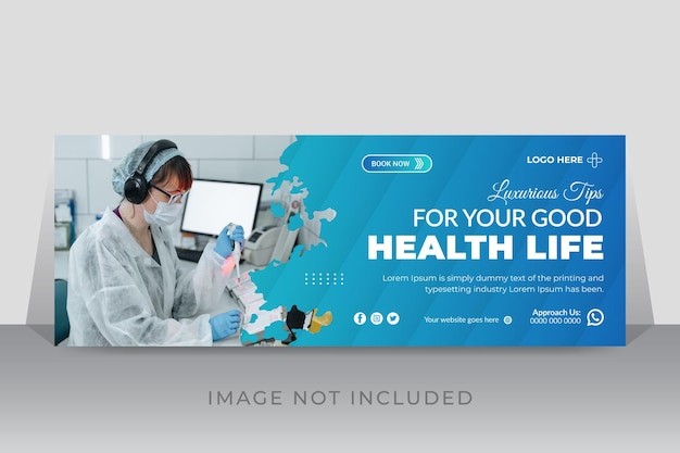 Healthcare medical social media Facebook cover photo design template