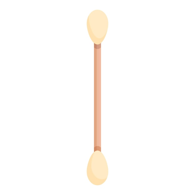 Healthy swab icon cartoon vector Cotton stick Wooden care