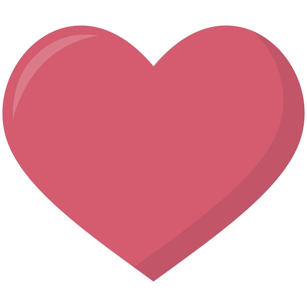 Heart flat icon isolated on white background