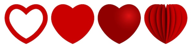 heart vector symbol. heart red in different design. collection red hearts. love concept. vector illustration