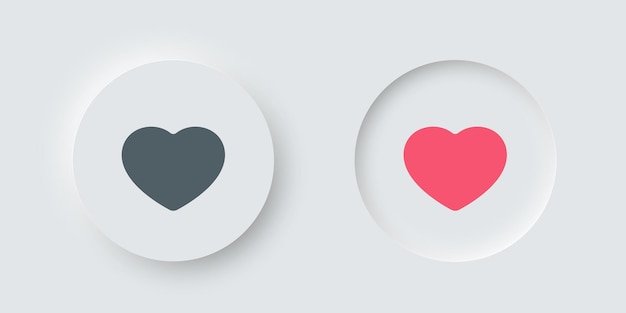 Hearts buttons like icon in neumorphism style illustration