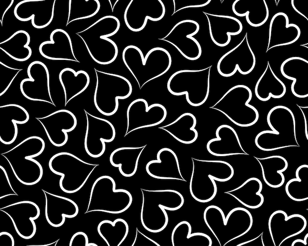 Hearts seamless pattern Cute Handdrawn nursery cartoon doodle Childish vector illustration