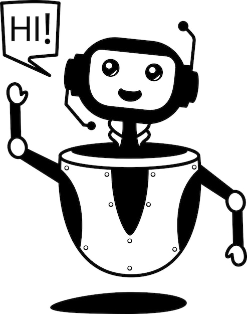 Hej eller hilsen fra Chatbot-koncept. Pop op-vindue med vektorikon-design til chatterbot-symbol online chat
