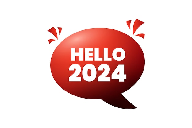 Hello 2024 New Year Sticker Design