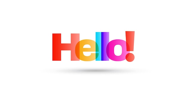 Hello bright lettering simple illustration