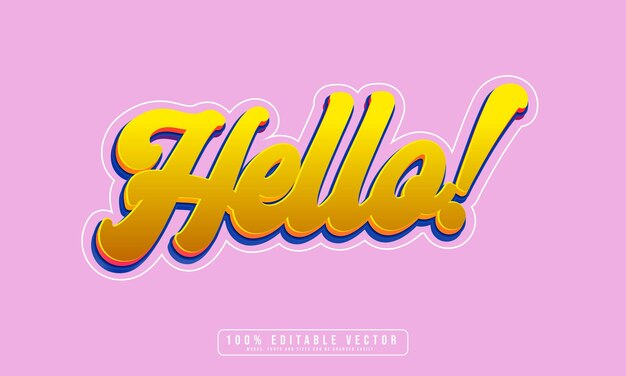 Hello editable text effect graphic style