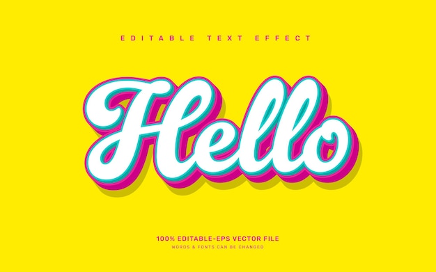 Hello editable text effect template