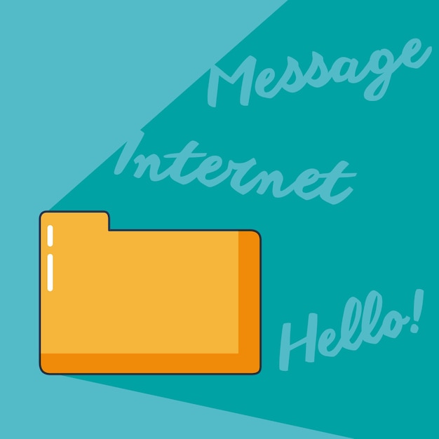 hello internet and folder message vector illustration graphic design
