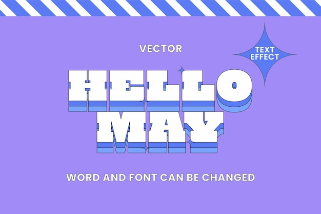 hello may retro text style effect editable