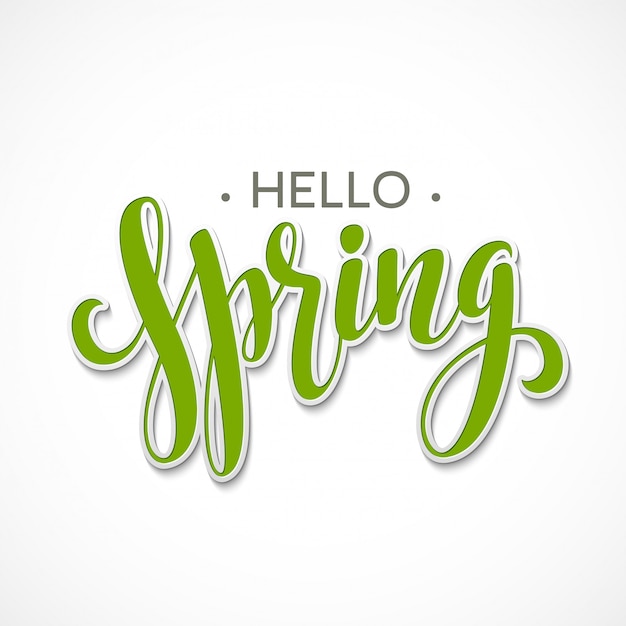 Hello Spring lettering design.