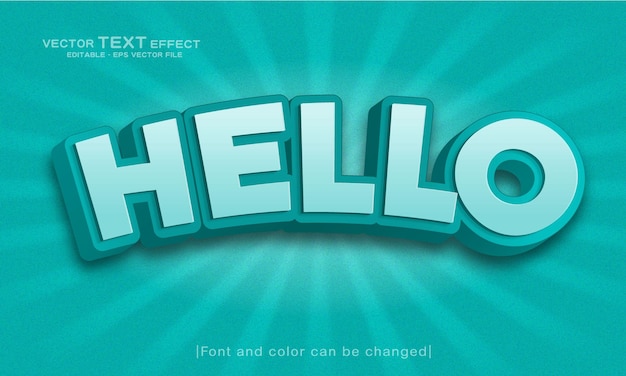 Hello style text effect design