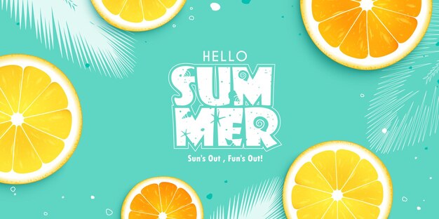 Hello summer text vector background Summer hello greeting text in green space for typography
