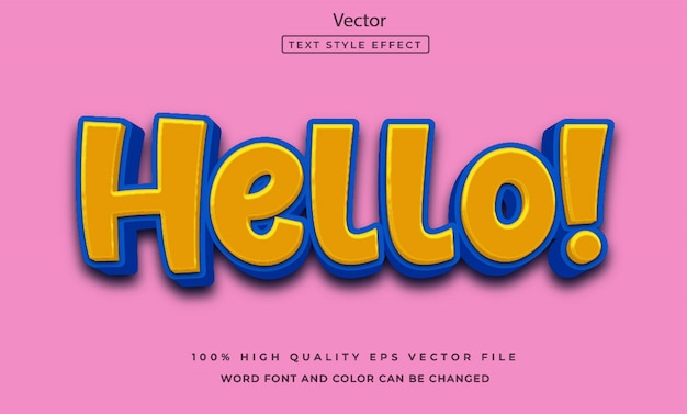 hello text editable style effect template