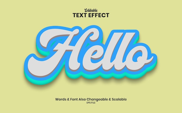 hello titled 3d text effect