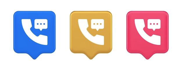 Helpline assistance chat consulting telephone customer support button 3d realistic icon