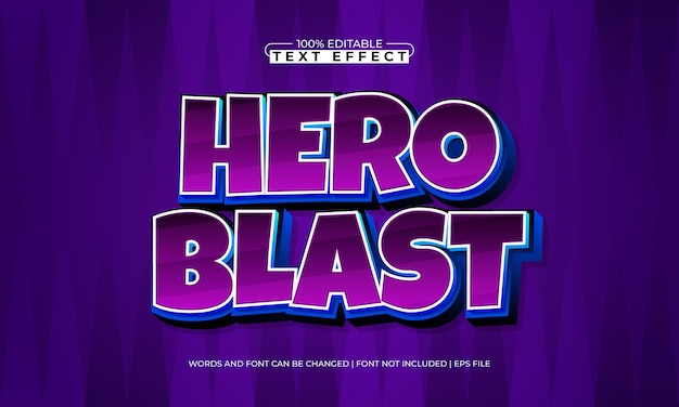 hero blast editable text effect with a game and kids text style