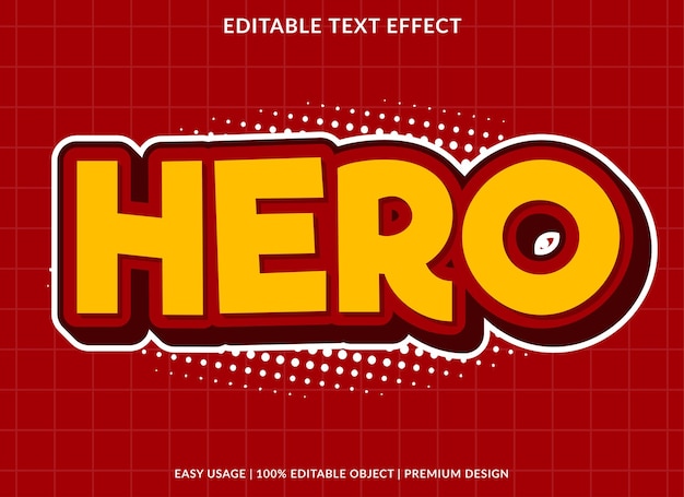 hero editable text effect template use for business logo and brand