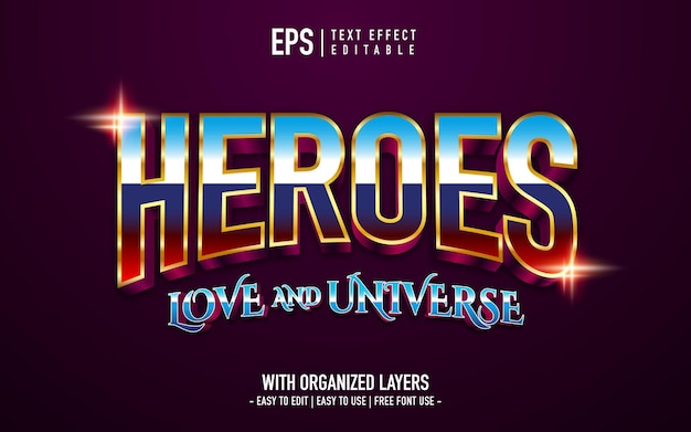 hero gradient text effect in style movie