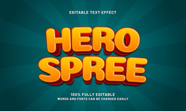 hero spree editable text effects with a nice and kids theme