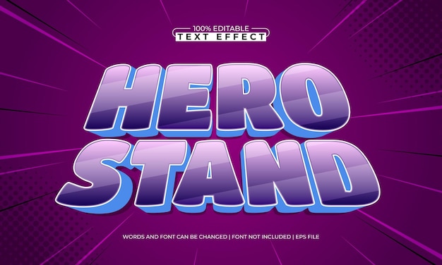 hero stand editable text effect with a hero and super text style