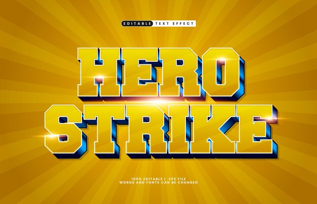 hero strike editable text effect with a powerful and hero text effect
