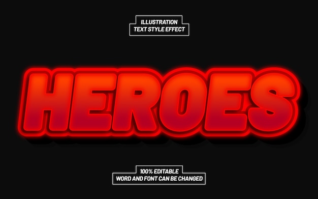 Heroes 3D Bold Text Style Effect