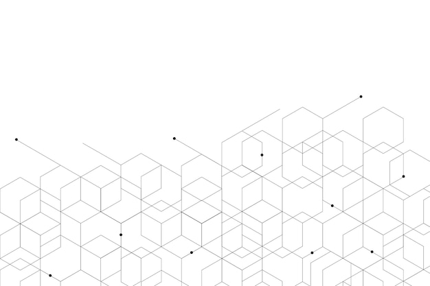 hexagon abstract background. hexagonal outlined geometric pattern. futuristic vector background.