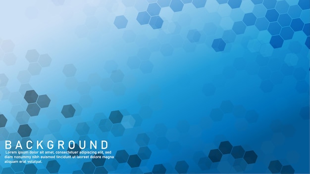 Hexagon blå gradient abstrakt baggrund