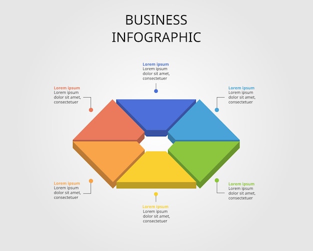 hexagon chart template for infographic for presentation for 6 element