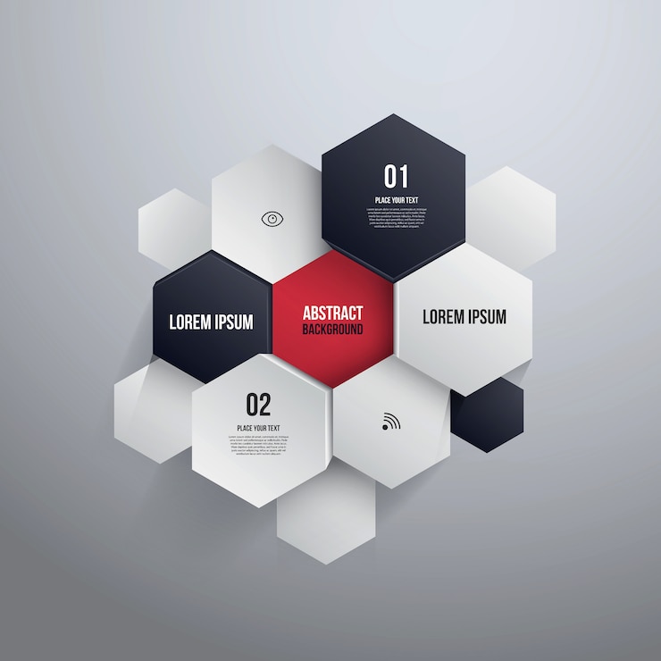 Vektor hexagon design. kan bruges til infografik eller webstedslayout