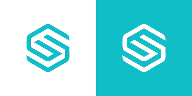 Hexagon logo and letters inside E G S simple hexagonal logo