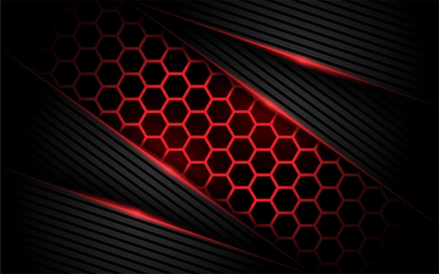 Hexagon modern red background