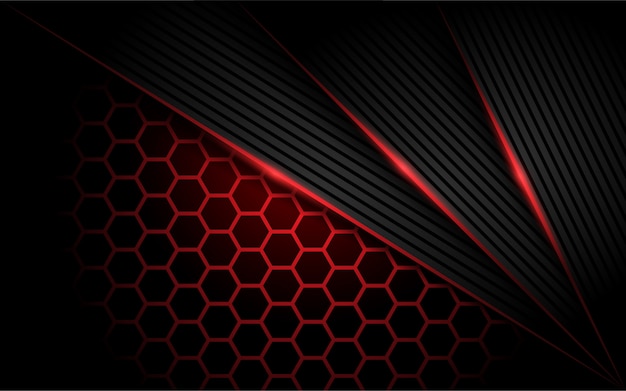 Hexagon modern red background