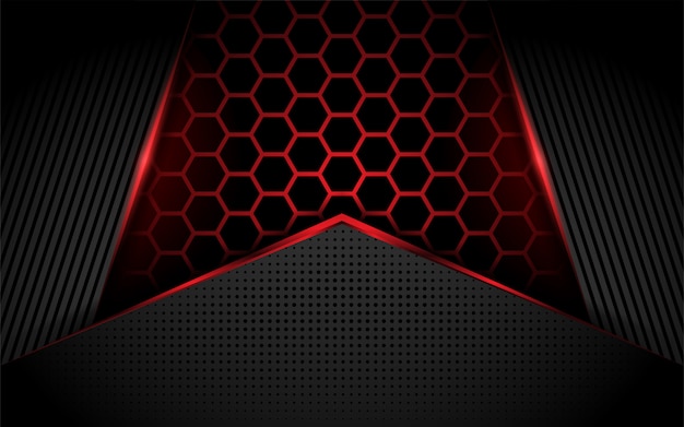 Hexagon modern red background
