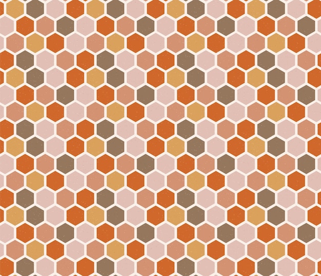 Hexagon seamless pattern retro style