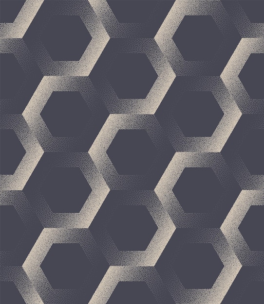 Hexagonal Grid Dynamic Seamless Pattern Vector Dot Work Abstract Background