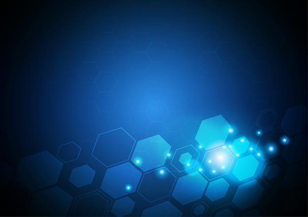 Hexagonal tilting, Technology vector concept.