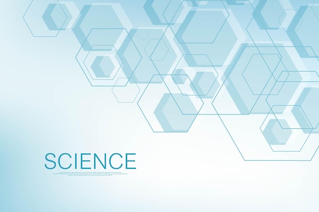 Hexagons abstract background with geometric shapes science technology and medical concept futuristic...
