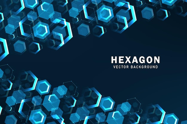 Hexagons pattern on blue background Genetic research molecular structure Chemical engineering