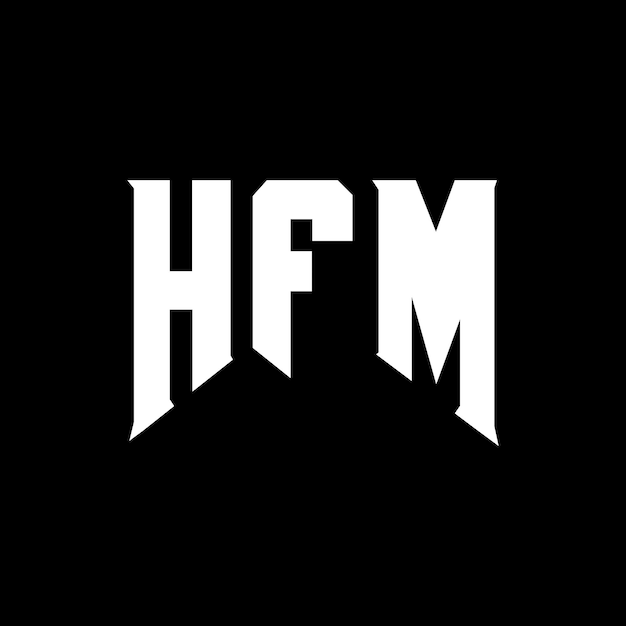 HFM letter logo design for technology company HFM logo design black and white color combination HFM logo HFM vector HFM design HFM icon HFM alphabet HFM typography logo design