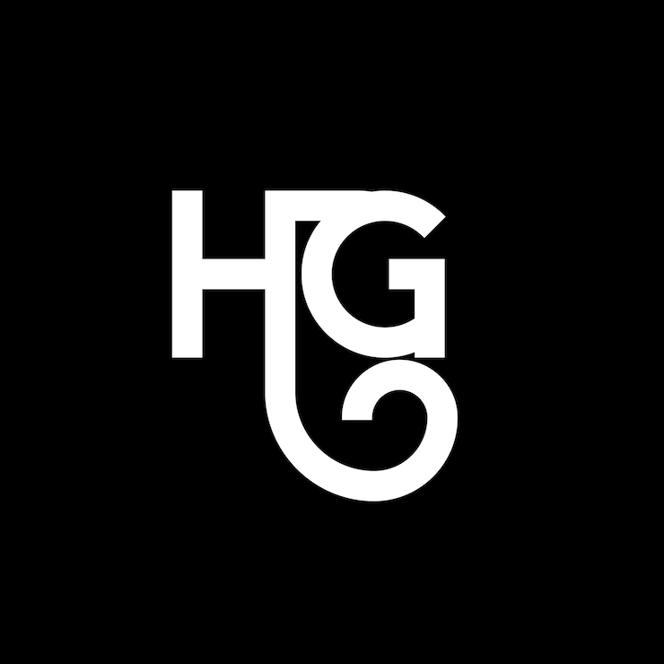 Vektör hg letter logo design on black background hg creative initials letter logo concept hg letter design hg white letter design on black background h g h g logo