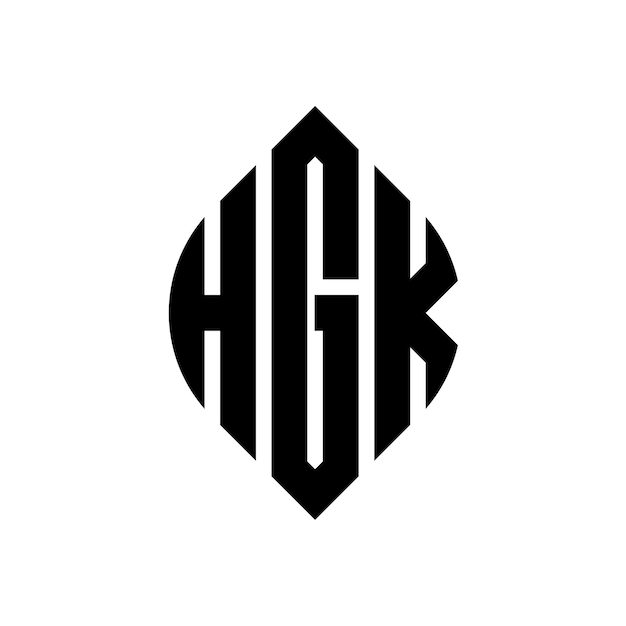 hgk circle letter logo design with circle and ellipse shape hgk ellipse letters with typographic style the three initials form a circle logo hgk circle emblem abstract monogram letter mark vector