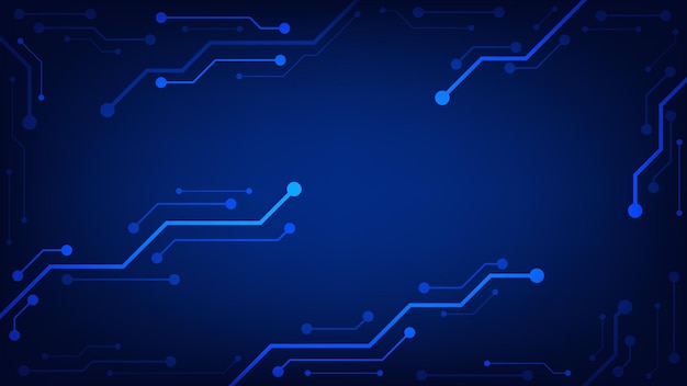 hi tech circuit board futuristic electric line with light on blue background for graphic design