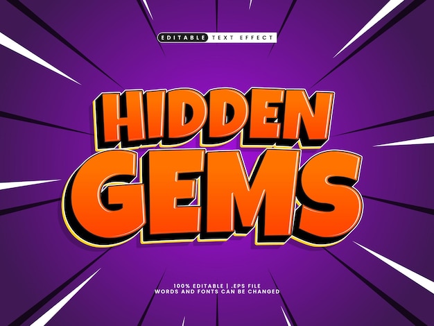 hidden gems editable text effect