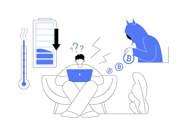 Hidden mining abstract concept vector illustration Cryptojacking cybercrime idea hacker attack blockchain technology hidden mining problem theft of cryptocurrency abstract metaphor